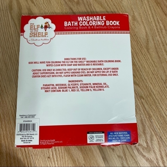 Elf on the Shelf Washable Bathtub Coloring Book - Picture 3 of 3